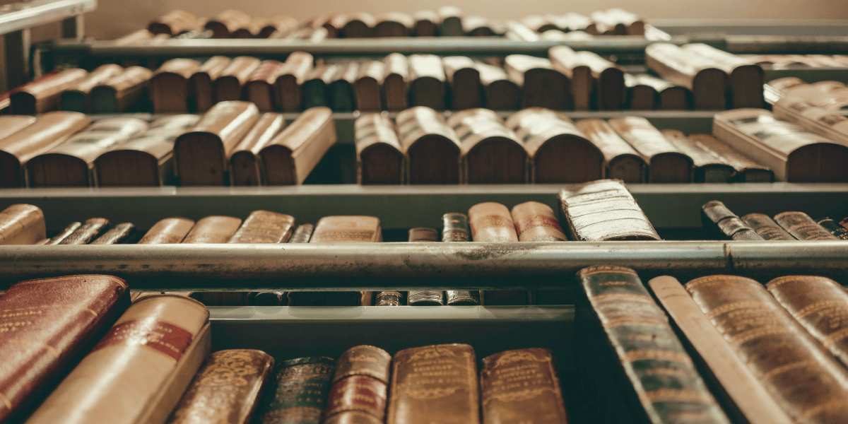 stacks of bookshelves